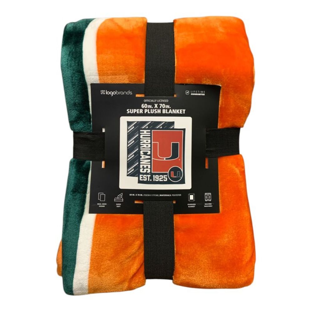 Miami Hurricanes - Logo Brands NCAA Officially Licensed 60in. x 70in. Super Plus
